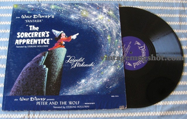 Walt Disney Srocererer's Aprentice vintage vinyl lp Fantasia peter and the Wolf