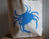 Crab Tote Bag Hand Screened