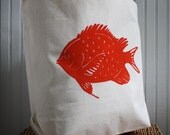 Tote Bag with Fish Image