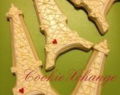 Eiffel Tower Decorated Cookies shabby Chic Wedding Paris
