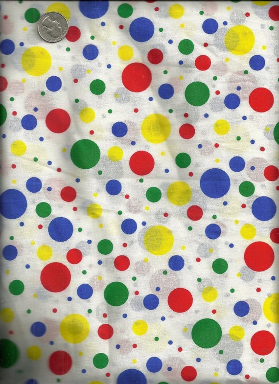Primary Colors Dotted Fabric 4 Yards Cotton-Polyester X0020