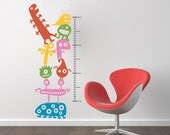 Height Chart Wall Decal - Cute Little Monsters