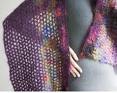 Mohair purple shawl / scarf / cowl