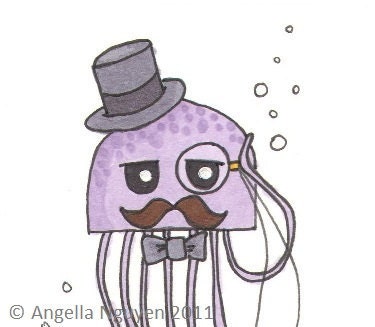 Original Art ACEO - Mr. English - Jellyfish Series