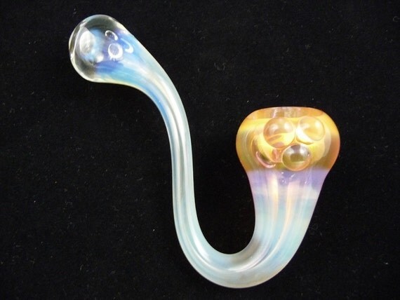 Glass Pipe - Sherlock - Gold and Silver - Hand Blown Glass Pipe