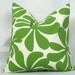 Mod Flower . Designer Decorative Pillow Cover . 18 x 18 inches . Flower . Daisy . Mod . Green . Meadow Green