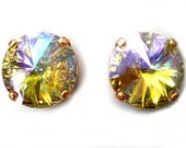LAST PAIR Spring Morning Iridescent Special Effects Color Changing Swarovski Earrings Custom Limited Edition