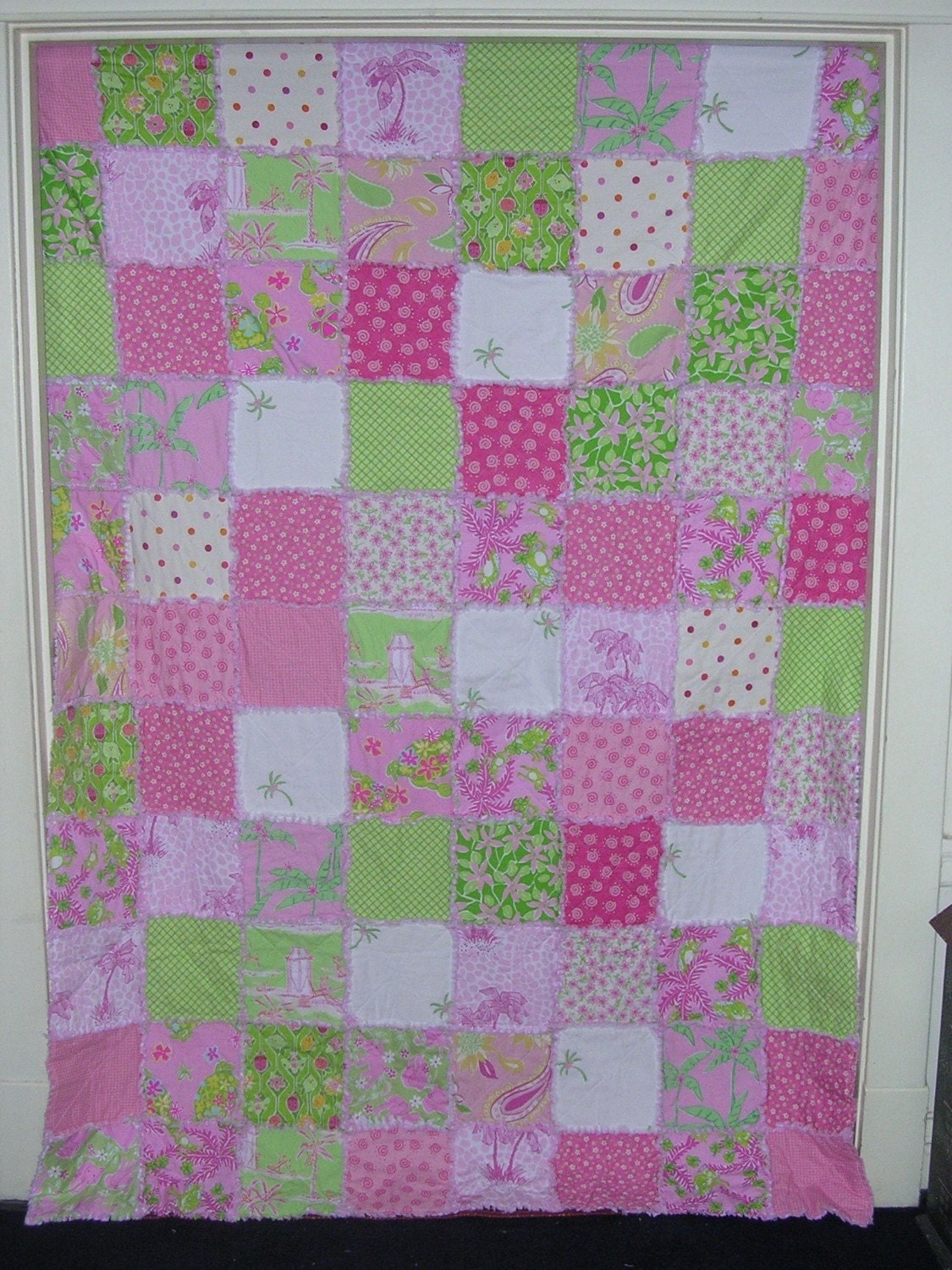 Custom Twin Quilt - Lilly Pulitzer fabric - Perfect for dorm room