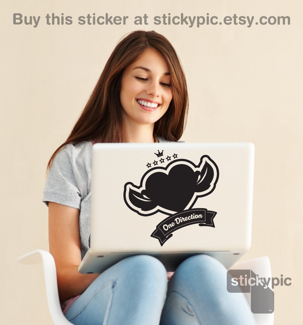 Sacred Heart  Motto - One Direction - (Laptop Sticker 1D Wall Sticker Decal PC Apple Macbook Mac Geekery)