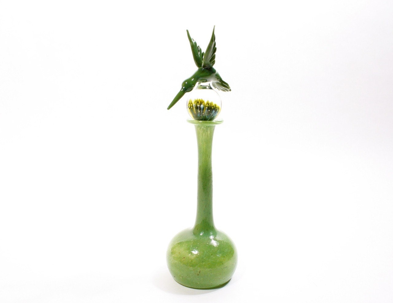 green perfume bottle