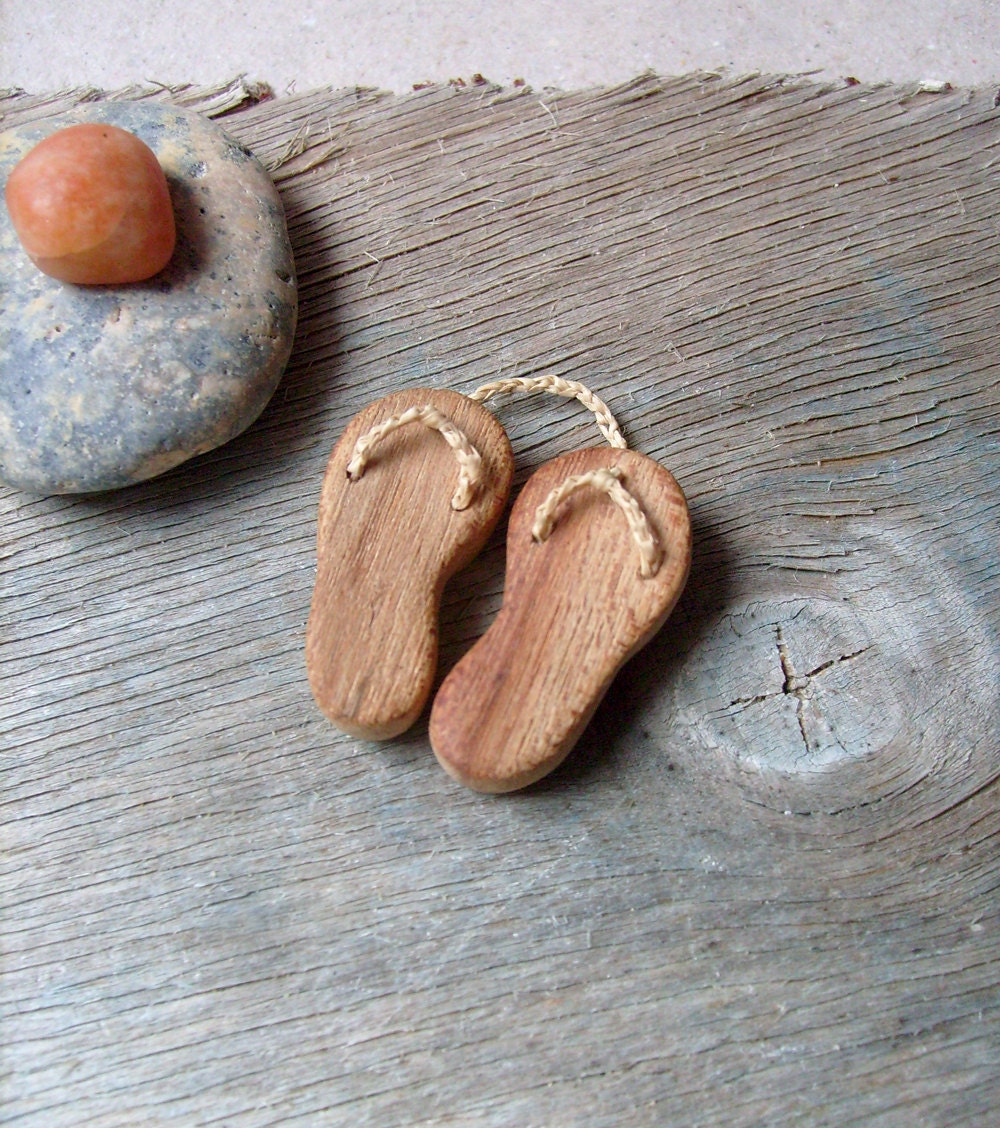 Wooden elf's slippers, miniature native wall art