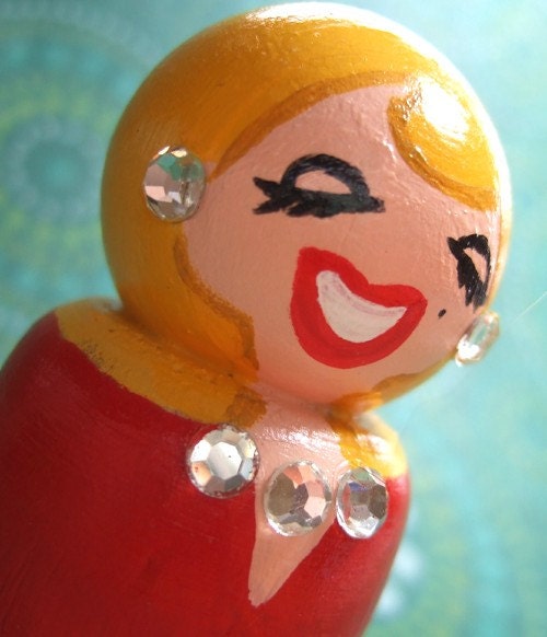 Marilyn Monroe Handmade Wood Figure - Ready to Ship