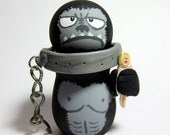 KING KONG Wood Figure Art Toy Cake Topper Collectible - Comes With Tiny Fay Wray - Ready to Ship