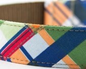 Nautical Patchwork Plaid Dog Collar