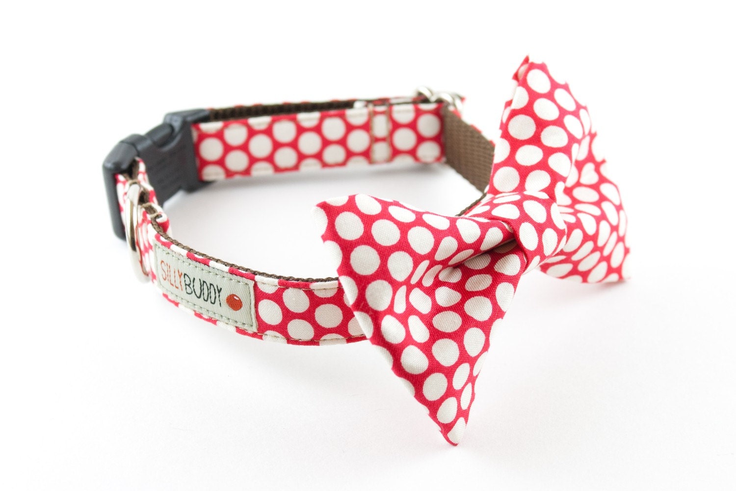 Red Honeycomb Bow Tie Dog Collar