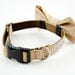 Oatmeal Alphabet Bow Tie Dog Collar