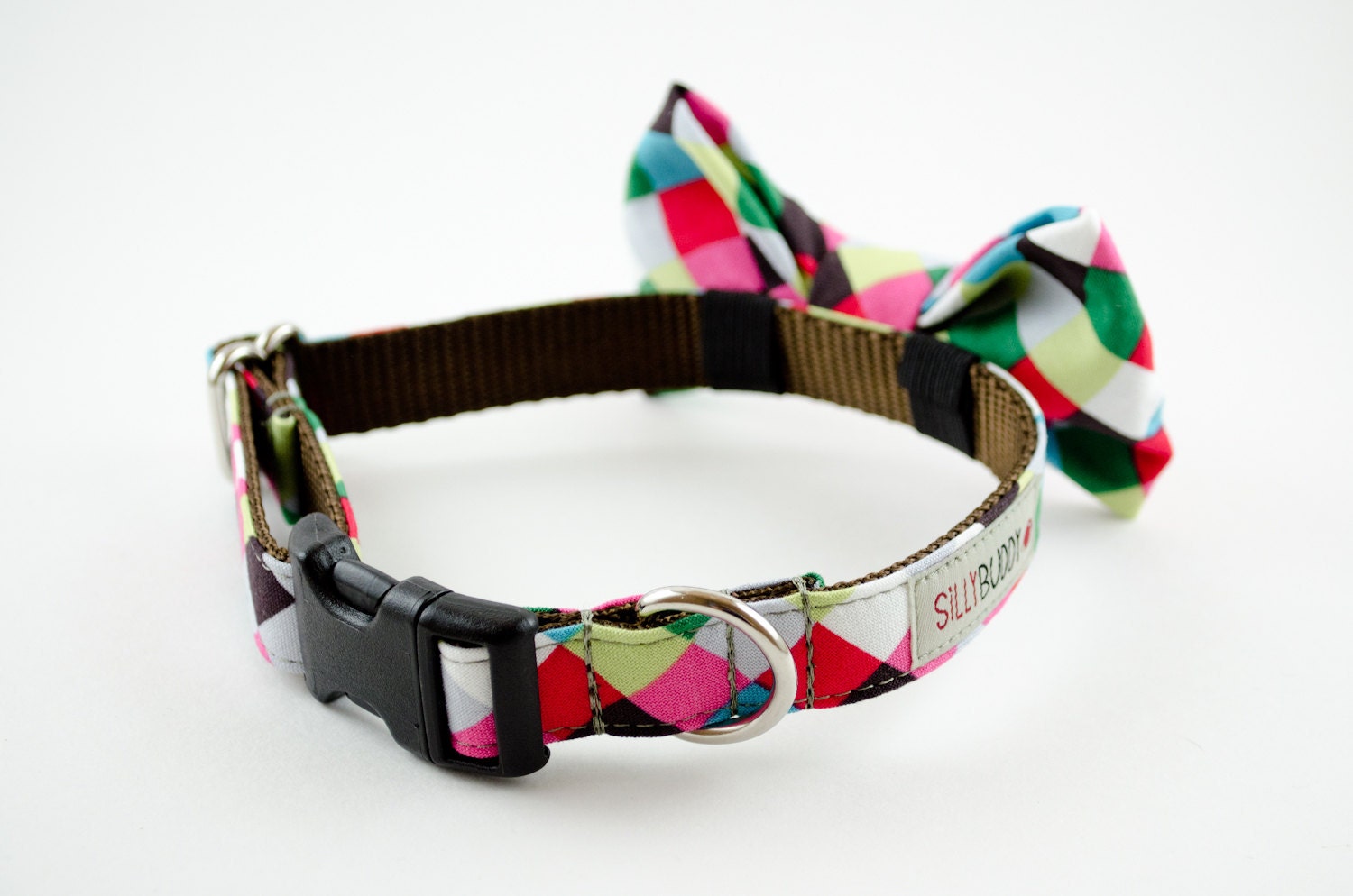 Colorful Cubes Dog Bow Tie Collar