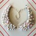 Metal Peter Pan Collar Bib Necklace -- Pearl and Rhinestone