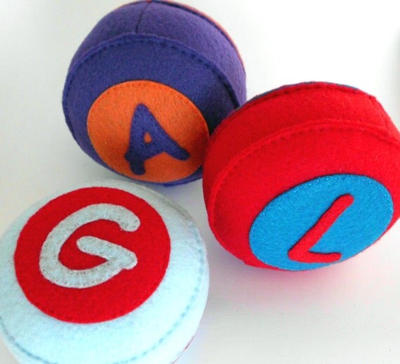 Personalized  Custom Pincushion - You choose the letter & colours - recycled felt hand sewn pin cushion