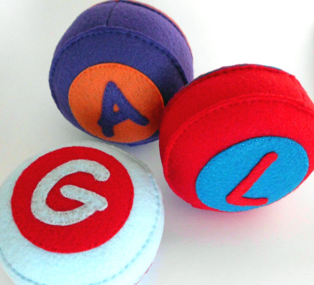 Personalized  Custom Pincushion - You choose the letter & colours - recycled felt hand sewn pin cushion