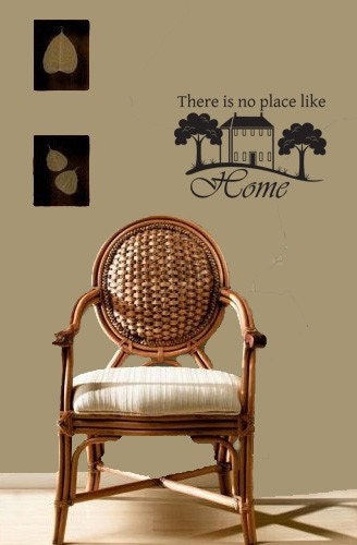 vinyl wall art saying decor THERE Is No Place LIKE HOME 22 inch  x  17 inch lettering decal wall sticky word quote phrase sticker decal