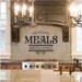 vinyl wall art saying decor HEALTHY MEALS SERVED Daily 15.5 inches H x 22 inches W lettering decal word quote phrase sticker decal Black