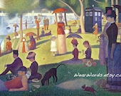 Doctor Who Greeting Card Set of Five TARDIS Georges Seurat A Sunday Afternoon on the Island of La Grande Jatte Parody