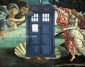 Doctor Who TARDIS Print Botticelli Birth of Venus Parody
