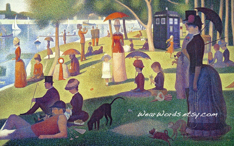 Doctor Who TARDIS Parody Print Georges Seurat A Sunday Afternoon on the Island of La Grande Jatte