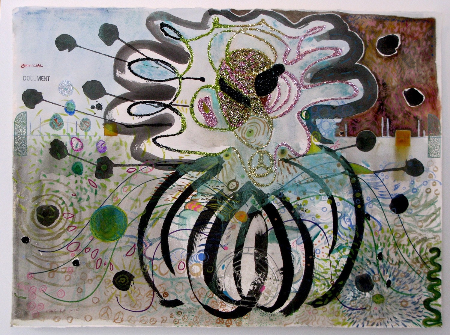 Mask Off - Fine Art Original Painting Mixed Media 30x22