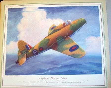 1948 British 1st Jet Flight Gloster Aviation Plane RAF Scarce