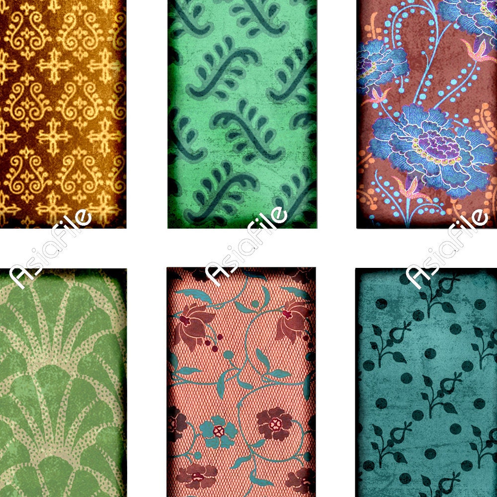 1X2 Inch, Rectangles, Digital Images, Vintage Wallpaper, Backgrounds, Perfect for Pendants, Glass Tiles, Dominoes, Antique Images CS265