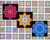 Digital Art, Set, 288 Images, 1 Inch Images, Embellishments, 6 Full Sheets, Mandalas, Kaleidoscopes, Twirled World