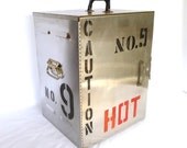 INDUSTRIAL STYLE Side TABLE/ Upcycled Vintage Food Warmer