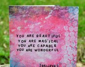 Encouragement Card - Pink, Turquoise, White Greeting Card