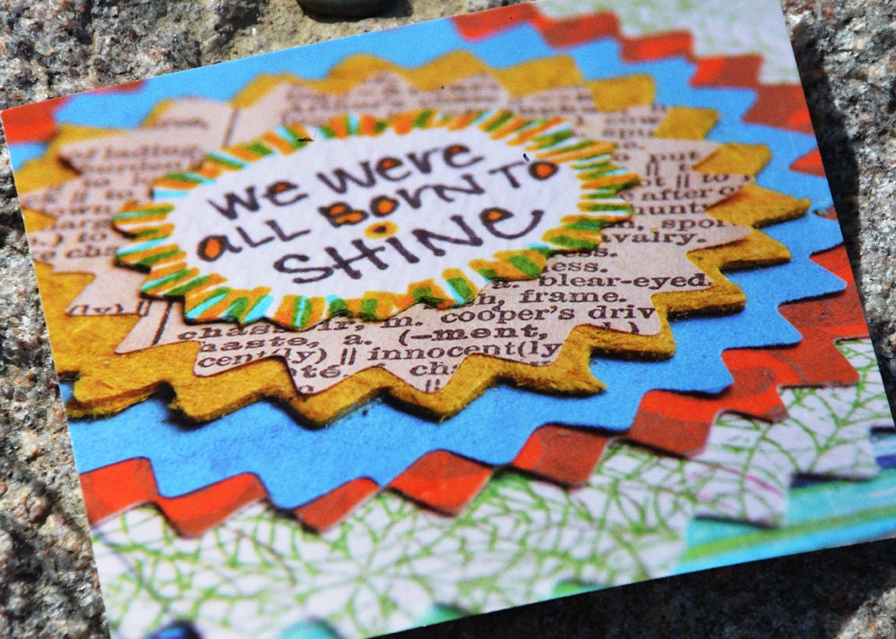 Set of 4 Postcards: Born To Shine