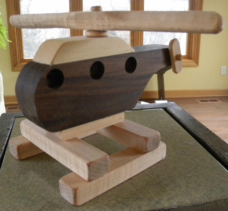 Toy Wooden Helicopter -- Handmade