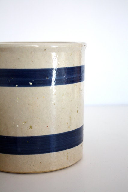 Vintage ROSEVILLE Stoneware Utensil Holder Crock No. 303-E
