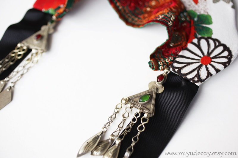 Miyu Decay OOAK Vintage Kimono Kokoshnik Headdress