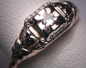 Antique Diamond Wedding Ring Vintage Art Deco Band