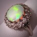 Antique Vintage Opal Diamond Ring Art Deco White Gold Wedding