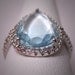 Vintage Blue Topaz Diamond Ring White Gold Estate Gem