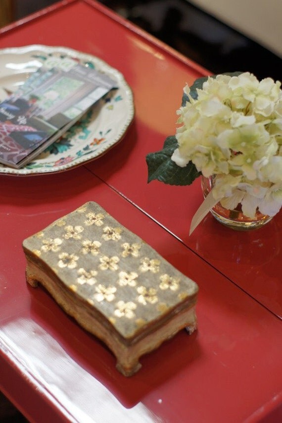 raspberry chinoiserie cocktail table