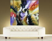 Giant Original Abstract Art painting HUGE 45x40 Modern Raw Earthy brown orange black white yellow Contemporary Painting by OTO
