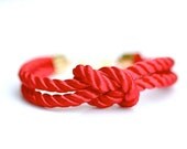 Square Knot Silk Rope Bracelet - Red