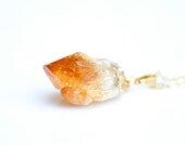 Gold Dipped Citrine Point Necklace