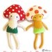 Mushroom Toadstool Doll Softie Sewing Pattern PDF Ragdoll Stuffed Toy