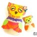 Owl Sewing Pattern PDF Pillow Softie Stuffed Toy Mommy Baby Set of 2 Kawaii Retro Styles