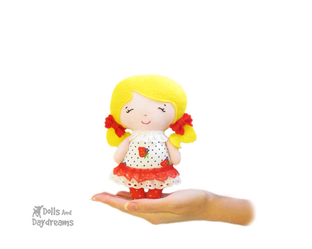 Little Doll PDF Sewing Pattern Small Kawaii Easy Pocket Plush -Tiny Tot