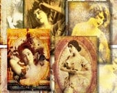 Steampunk Women ATC Digital Collage Sheet ACEO Backgrounds Digital Collage Vintage Victorian /Women Nude Actress Tags Cards Texture 167